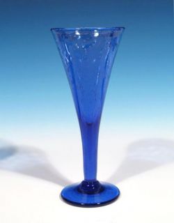 La Verrerie de Biot France Set 4 Cobalt Blue Bubble Art Glass 