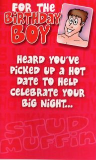 Funny Birthday Card Male Plaster Puncture Blow Up Doll