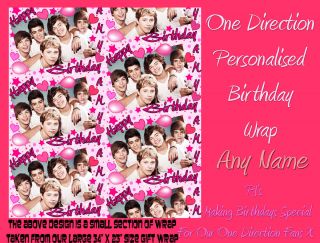   Wrapping Paper One Direction Birthday Gift Wrapping