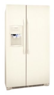 New Frigidaire Bisque 26 CU ft Side by Side Refrigerator FFHS2622MQ 