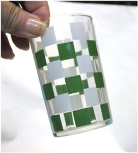 1930s Checkerboard Pattern Swanky Swigs Glasses Funky for Juice or 