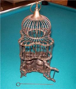 vtg solid brass decorative bird cage made in india
