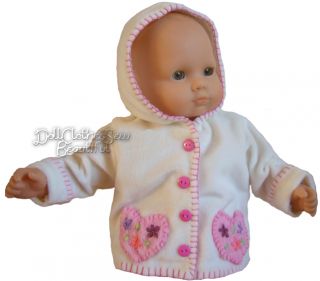 Doll Clothes Fits Bitty Baby Coat w Hearts Valentine