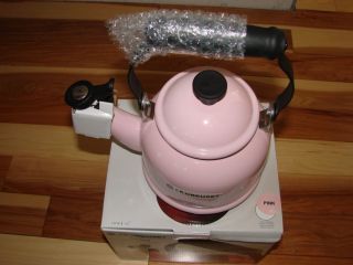   Creuset Powder Pink 1 25 Qt 1 2 L Demi Whistling Tea Kettle New in Box