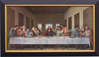 Da Vinci The Last Supper Black Frame Canvas Replica