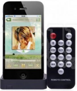Black Docking Station w Remote Control for iPhone 4 iPhone 4S iPod 