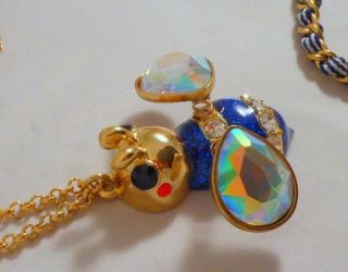Betsey Johnson Jewelry Yacht Club Blue Sparkle Bee Drop Necklace 