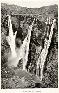   Print Gersoppa Falls Mysore India Jog Sharavathi River Waterfall Sagar