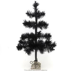 12 BLACK FEATHER HALLOWEEN / CHRISTMAS TREE with VINTAGE STYLE CAST 