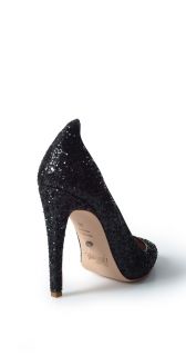 JEROME C. ROUSSEAU Aizza Black Confetti Glitter Pumps Heels Shoes 36 6 