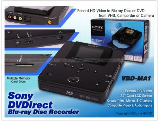   Sony VBD MA1 DVDirect Multi Function Blu Ray Disc Recorder B037