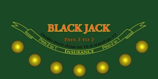 Blackjack Sublimation Table Felt 51 x 77 Portable