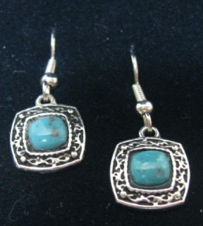 New Montana Silversmiths Blue Earth Turquoise Drop Earrings Ear Wires 