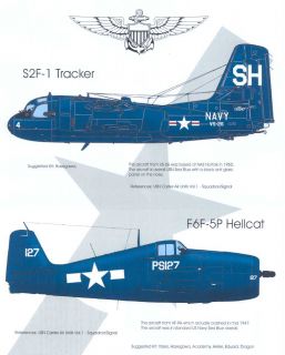 Blackbird Decals 1 72 U s Navy Blues Part 2 F6F Hellcat S2 Tracker 
