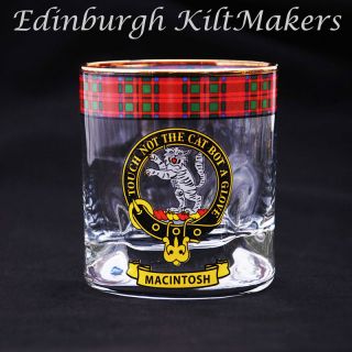 Young Clan Crested Whisky Glass Tartan Whisky Glasses