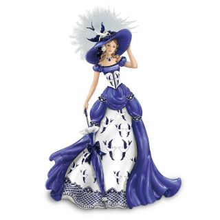 Blue Willow China Pattern Inspired Lady Figurine: Rowena By Hamilton 