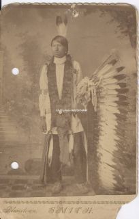 1880s cabinet card photo BLAIRSTOWN IOWA Native American FOX MESKWAKI 