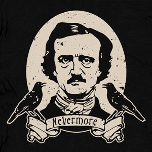 Edgar Allen Poe Nevermore Ravens Horror Vintage T Shirt