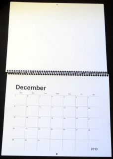 2013 Blank 8.5x11 Calendar Photos Stamping Scrapbooking   Coil binding 
