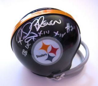 Rocky Bleier Signed Pittsburgh Steelers Mini Helmet JSA