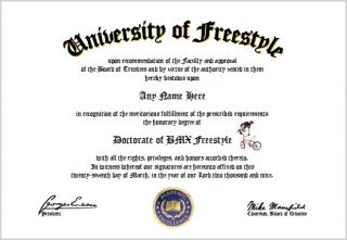 BMX Freestyle Diploma BMX Freestyle Lover Diploma