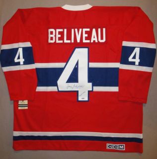 Jean Beliveau Signed Montreal Canadiens Jersey HOF 1972 PSA DNA 