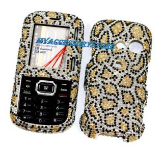   lg cosmos vn250 leopard cheetah rhinestones bling phone case cover