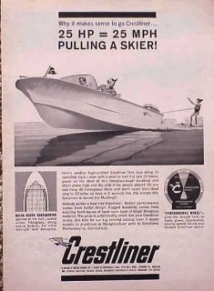 1962 Crestliner Mustang Boat Cruiser Original Old Ad