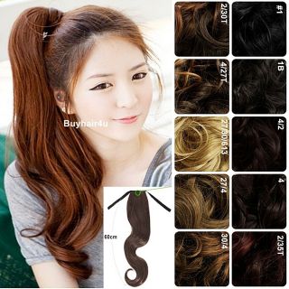 Ponytail 23 Long Hair Extensions Hairpieces Extension Blonde Brown 