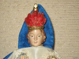 Vintage 1950s Infant of Prague Chalkware Statue 11 1 2 Marked Made in 