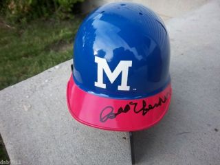 Bob Uecker Milwaukee Braves Signed Mini Baseball Helmet