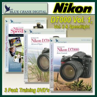 Blue Crane Digital Nikon D7000 DVD Instructional 3 Pack Vols 1 2 Flash 