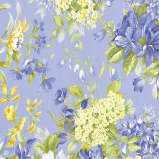 Moda Summer Breeze II Blue Floral Bouquet Fabric Quilt BTY Floral 