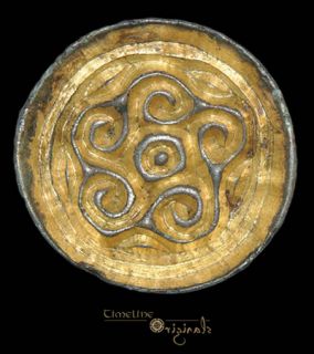 Anglo Saxon Five Spirals Gilt Saucer Brooch 020228