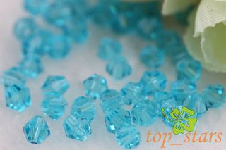 100 pcs Blue lake 5301 Bicone Faceted Swarovski Crystal Beads 4mm 