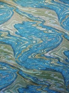 Hoffman Izumi Blue Green River Water Pebble Asian Cotton Fabric Yard 