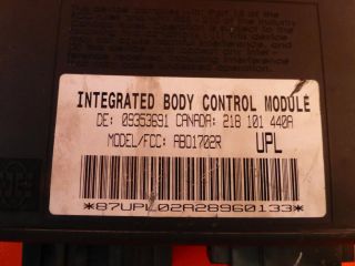  SS Pontiac Firebird Remote BCM Integrated Body Control Module