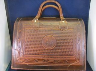   Leather Breifcase Handbag Bogota Columbia South America Handmade
