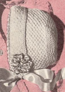 Vintage Honeycomb Baby Bonnet Cap Hat Knitting Pattern