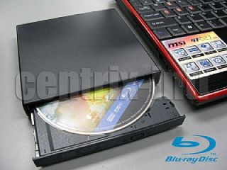 Black USB External 2X Blu Ray Reader DVD CD Burner Laptop Notebook UJ 
