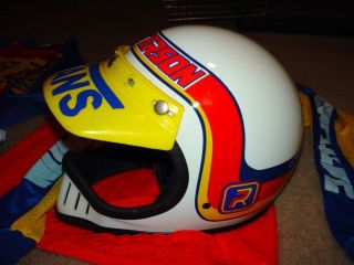    PATTERSON BMX RACING HELMET WITH JERSEYS AND RACING LEATHERS PANTS