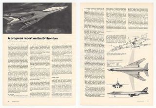 1971 US Air Force B 1 Bomber Progress Report 4 Page Photo Article 