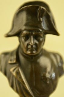 Vintage Signed Bronze Napoleon Bonaparte Bust Statue Marble Sculpture 