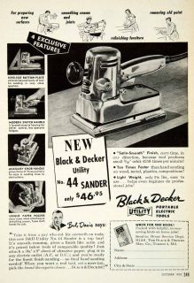   Black Decker Sander Electric Towson Sand Paper Power Tool Bob Davis 44