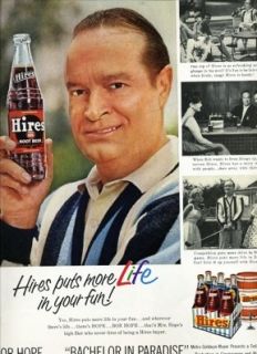 Hires Root Beer Bob Hope Has Fun Art Vintage Ad 1961