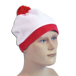 Adults Ladies Kids Red White Beanie Bobble Hat Wheres Wally Fancy 