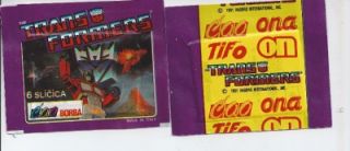 RARE UNOPENED TRANSFORMERS STICKERS PACK FROM BOX ITALY BORBA
