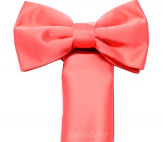   Wedding Prom 100 Polyester Pre Tied Bowtie Bow Tie Set Coral