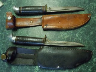 Old Western Bolder Colo Hunting Knives with Sheaths L48ABG