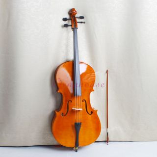   Full Size Professional Sound Natural Color Cello +Bag+Bow+Rosin+Bridge